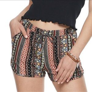 Mudd Beaded Drawstring Vertical Pattern Striped Shorts